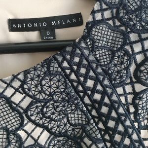 Navy & Beige Lace Dress | Antonio Melani